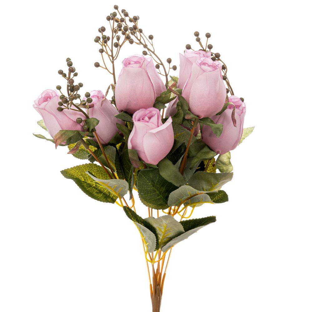 Διακοσμητικά Επιτραπέζια 24home - ΣΗΜΑΝΤΙΚΟ: Σε περίπτωση διαφοράς τιμής από το κατάστημα ισχύει παντα και μόνο η τιμή του καταστήματος Μπουκέτο Με 9 Τριαντάφυλλα Μωβ 50εκ. iliadis 90246 (Σετ