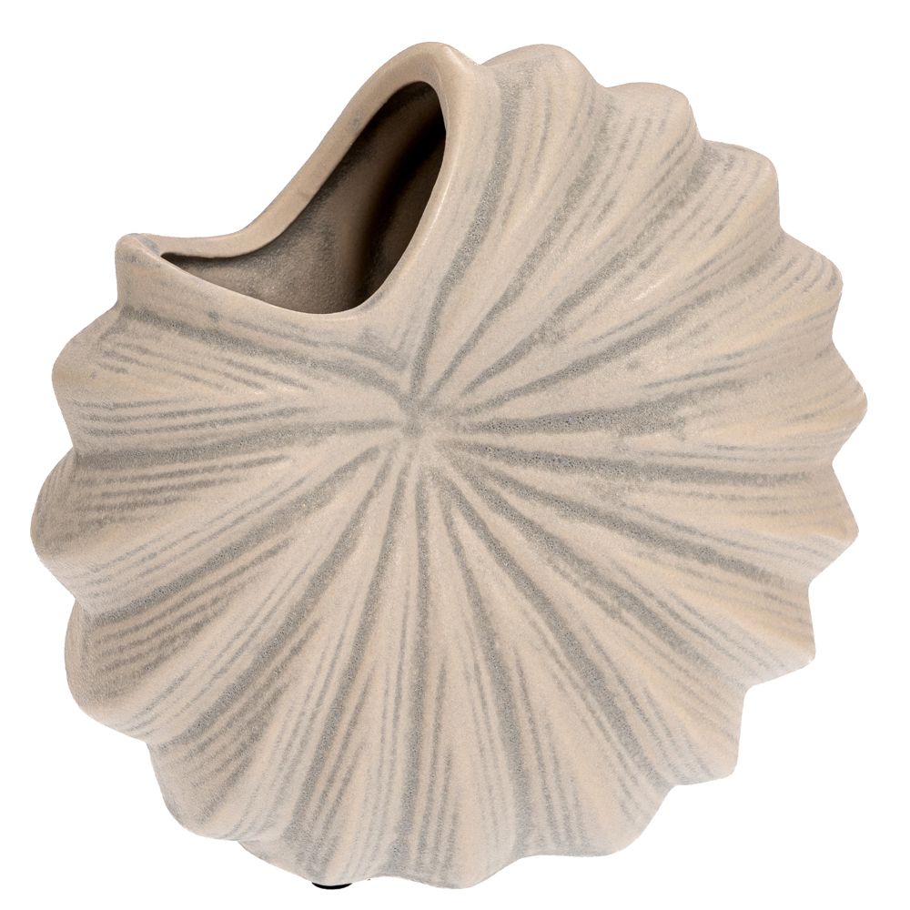 Iliadis Βάζο Κεραμικό Κοχύλι Γκρι 20x11x20εκ. iliadis 90075 (Υλικό: Κεραμικό, Χρώμα: Γκρι) - Iliadis - il_90075