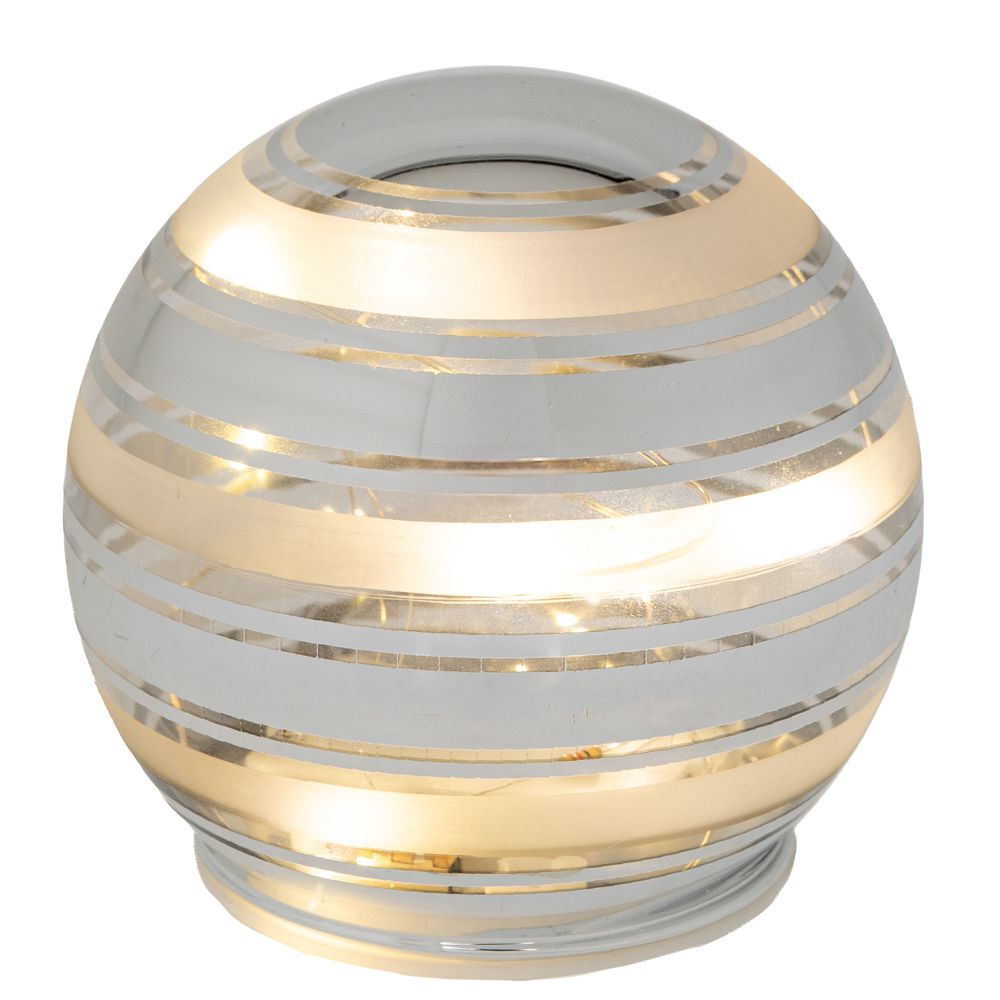 Iliadis - ΣΗΜΑΝΤΙΚΟ: Σε περίπτωση διαφοράς τιμής από το κατάστημα ισχύει παντα και μόνο η τιμή του καταστήματος Χριστουγεννιάτικη Μπάλα Γυάλινη Με Led Μπαταρίας Λευκή-