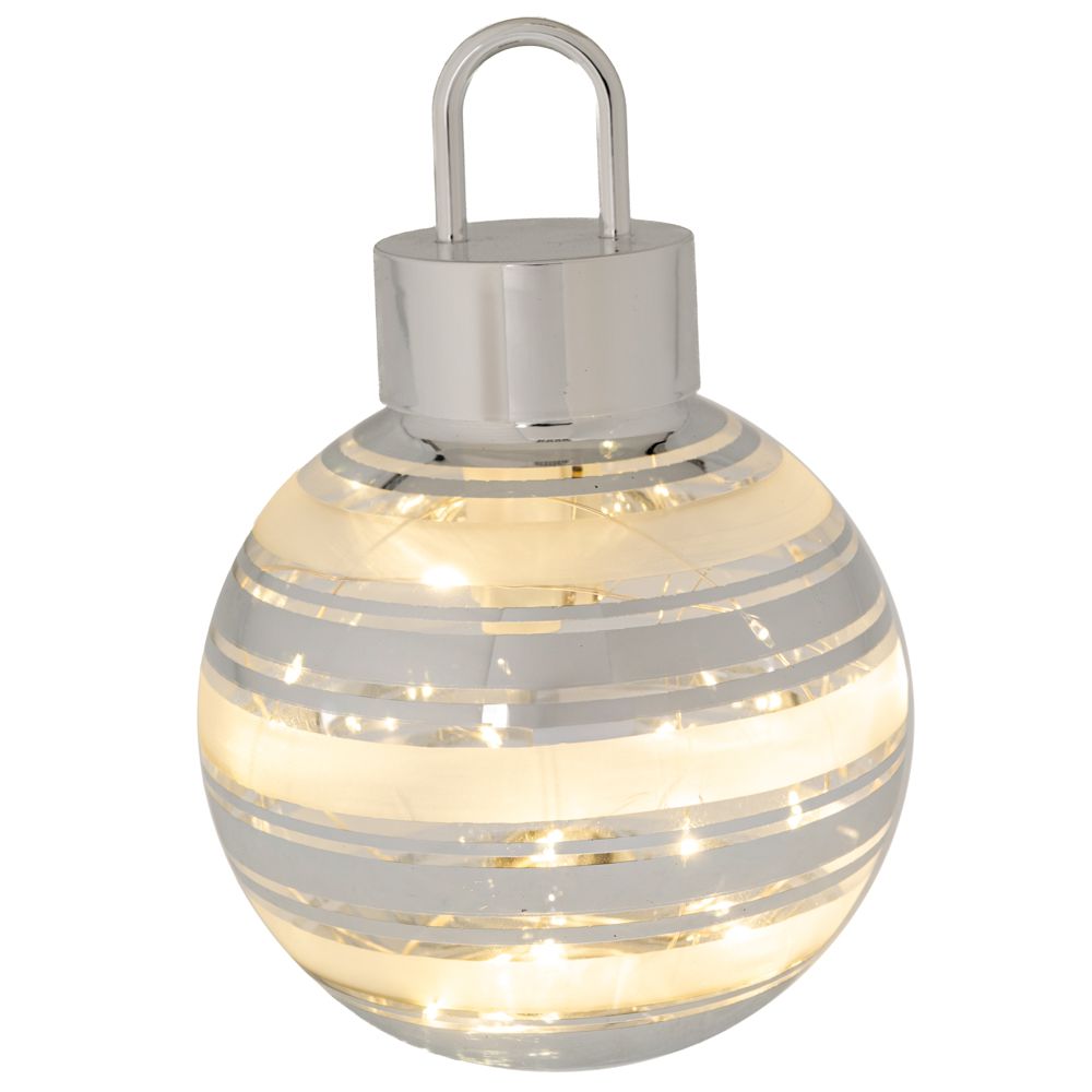 Χριστουγεννιάτικη Διακοσμητική Μπάλα Γυάλινη Με Led Μπα