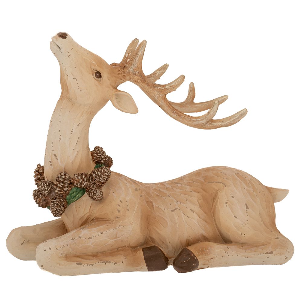 Χριστουγεννιάτικο Διακοσμητικό Ελάφι Polyresin Ιβουάρ-Χ