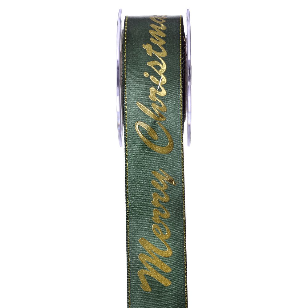 Χριστουγεννιάτικη Κορδέλα Σατέν Merry Xmas 3,8εκ.-9μ. Π