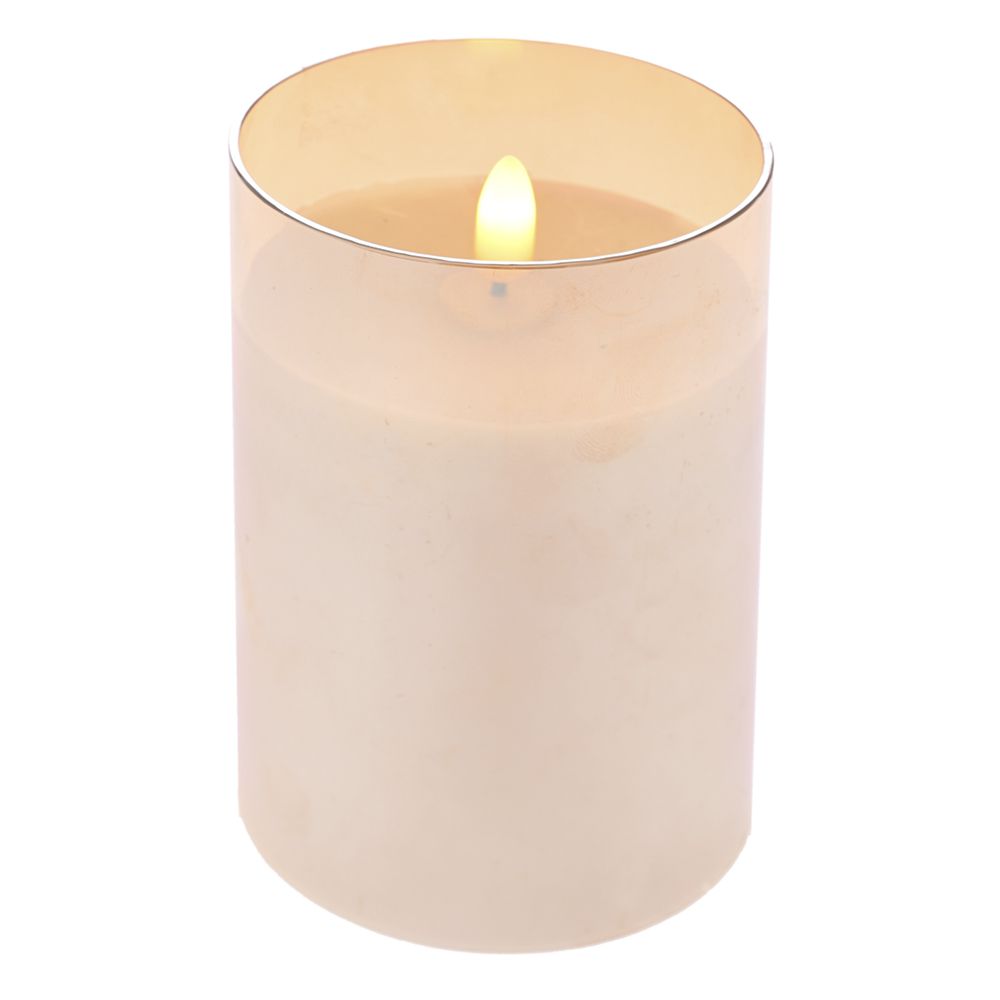 Διακοσμητικά Επιτραπέζια 24home - ΣΗΜΑΝΤΙΚΟ: Σε περίπτωση διαφοράς τιμής από το κατάστημα ισχύει παντα και μόνο η τιμή του καταστήματος Κερί Led Μπαταρίας Σε Μελί Γυάλινη Βάση 7,5x15εκ. iliad