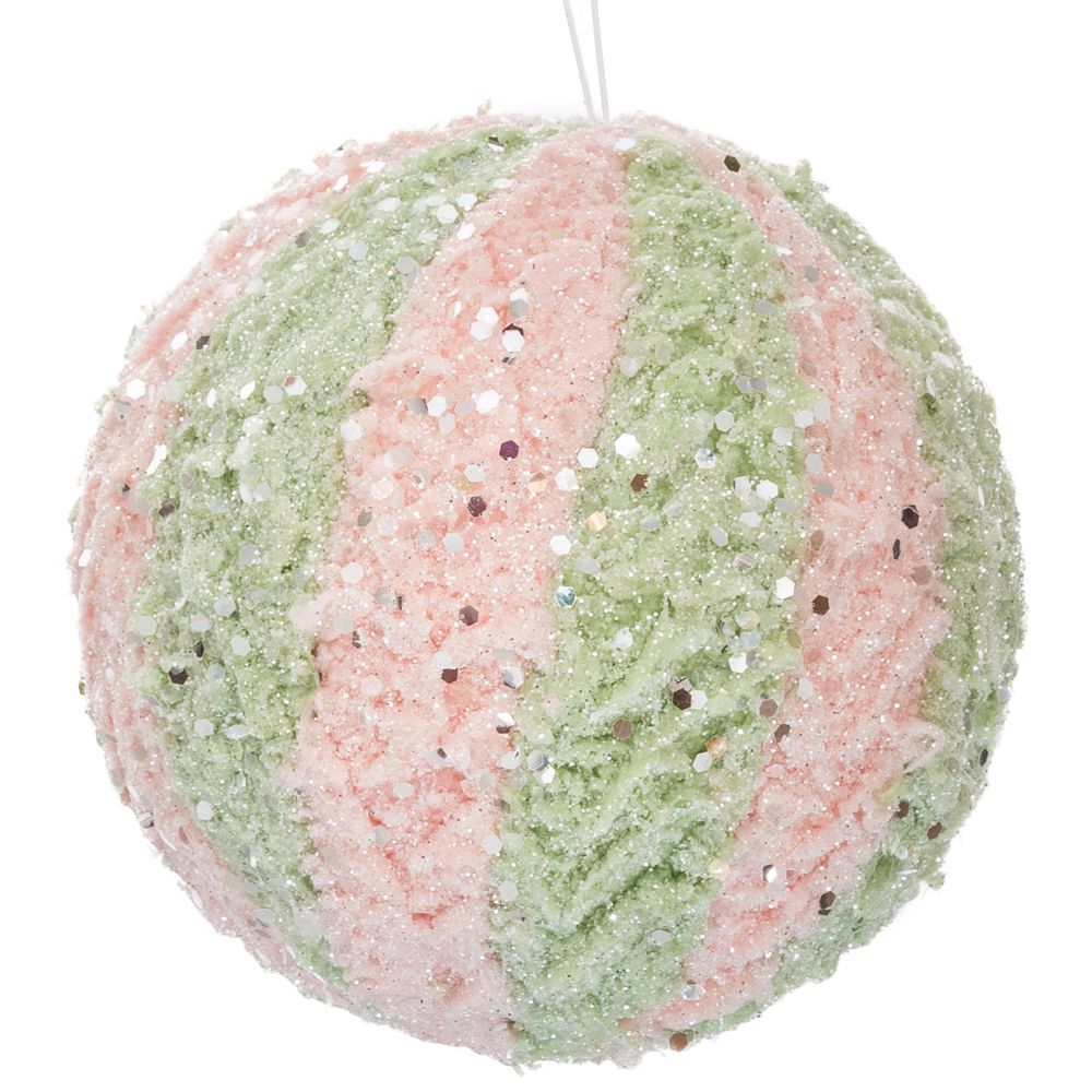 Χριστουγεννιάτικη Μπάλα Polyfoam Ροζ-Βεραμάν 12εκ. ilia