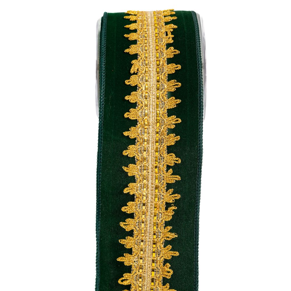 Iliadis Χριστουγεννιάτικη Κορδέλα Βελούδινη Halima 10εκ.-4,5μ. Πράσινη iliadis 20068 (Ύφασμα: Βελούδο, Χρώμα: Πράσινο ) - Iliadis - il_20068