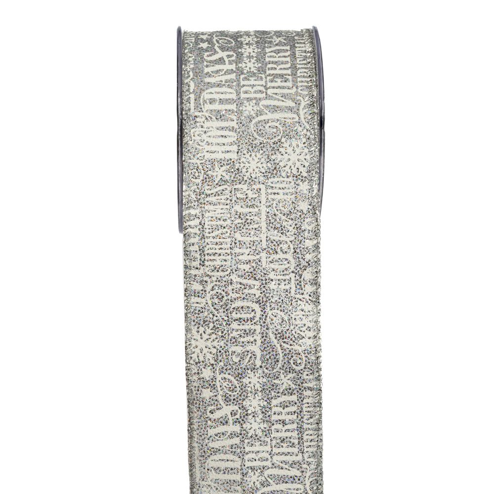 Χριστουγεννιάτικη Κορδέλα Snow Time 6,7εκ.-9μ. Ασημί il