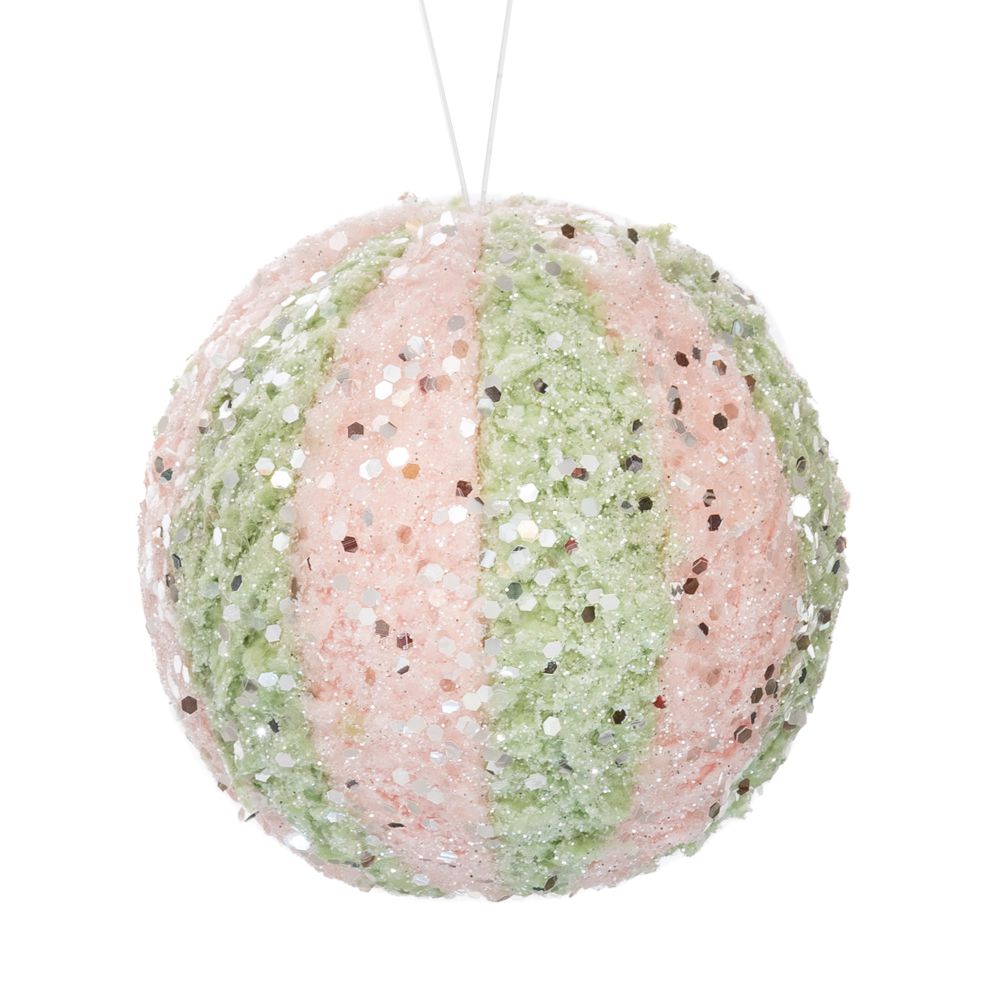 Χριστουγεννιάτικη Μπάλα Polyfoam Ροζ-Βεραμάν 10εκ. ilia