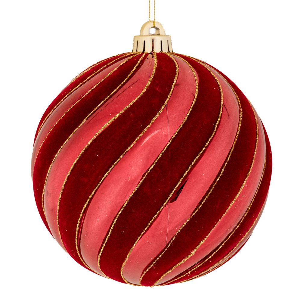 Χριστουγεννιάτικη Μπάλα Πλαστική Γυαλιστερή Μπορντώ 15ε