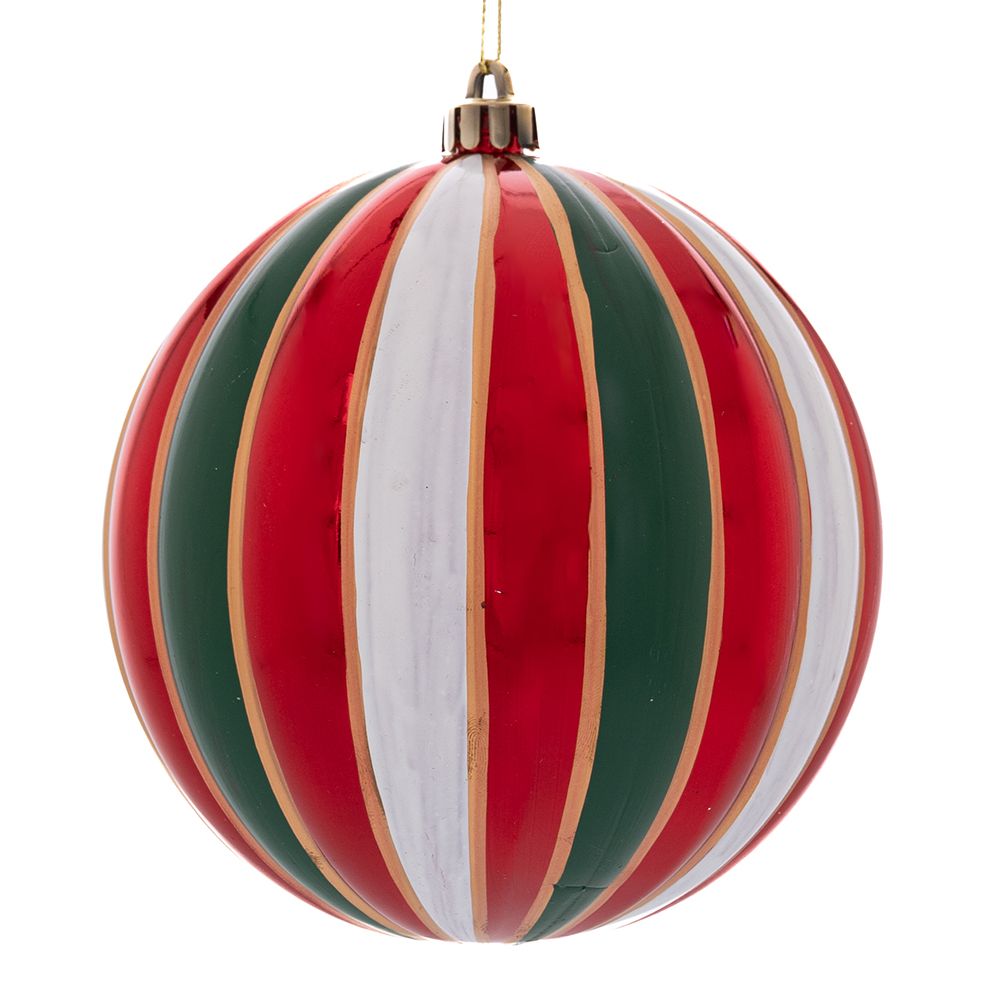 Χριστουγεννιάτικη Μπάλα Πλαστική Τρίχρωμη 10εκ. iliadis