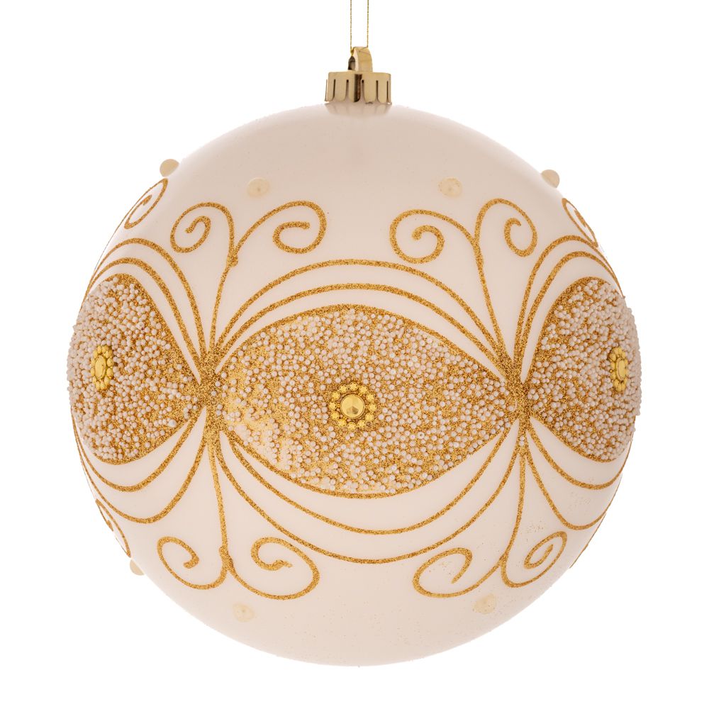 Χριστουγεννιάτικη Μπάλα Πλαστική Περλέ Λευκή 20εκ. ilia