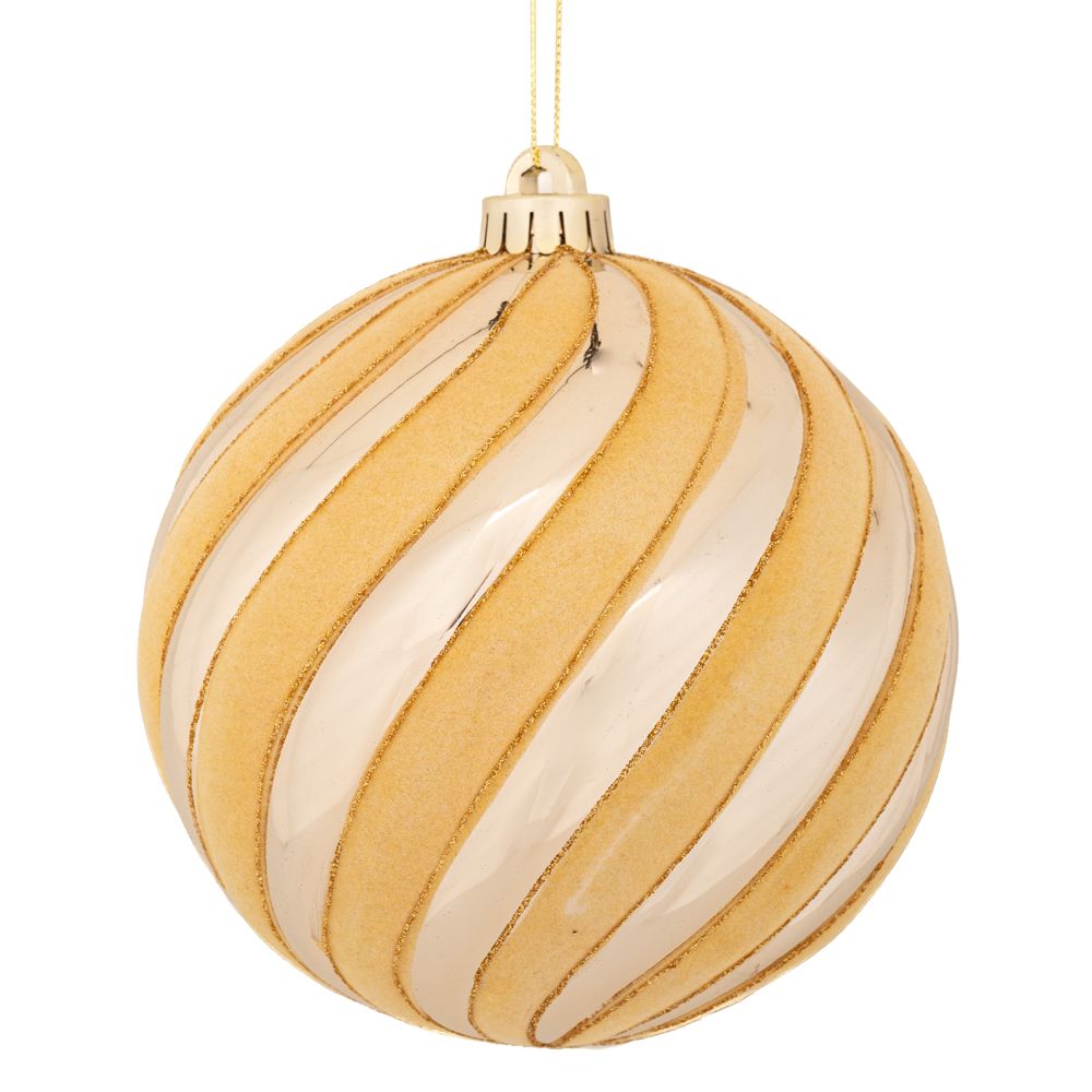 Χριστουγεννιάτικη Μπάλα Πλαστική Γυαλιστερή Σαμπανί 12ε