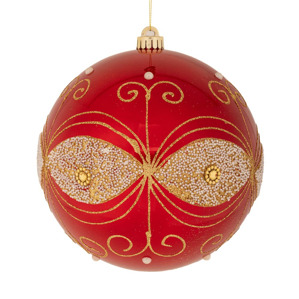 Iliadis - ΣΗΜΑΝΤΙΚΟ: Σε περίπτωση διαφοράς τιμής από το κατάστημα ισχύει παντα και μόνο η τιμή του καταστήματος Χριστουγεννιάτικη Μπάλα Πλαστική Περλέ Κόκκινη 20εκ. il