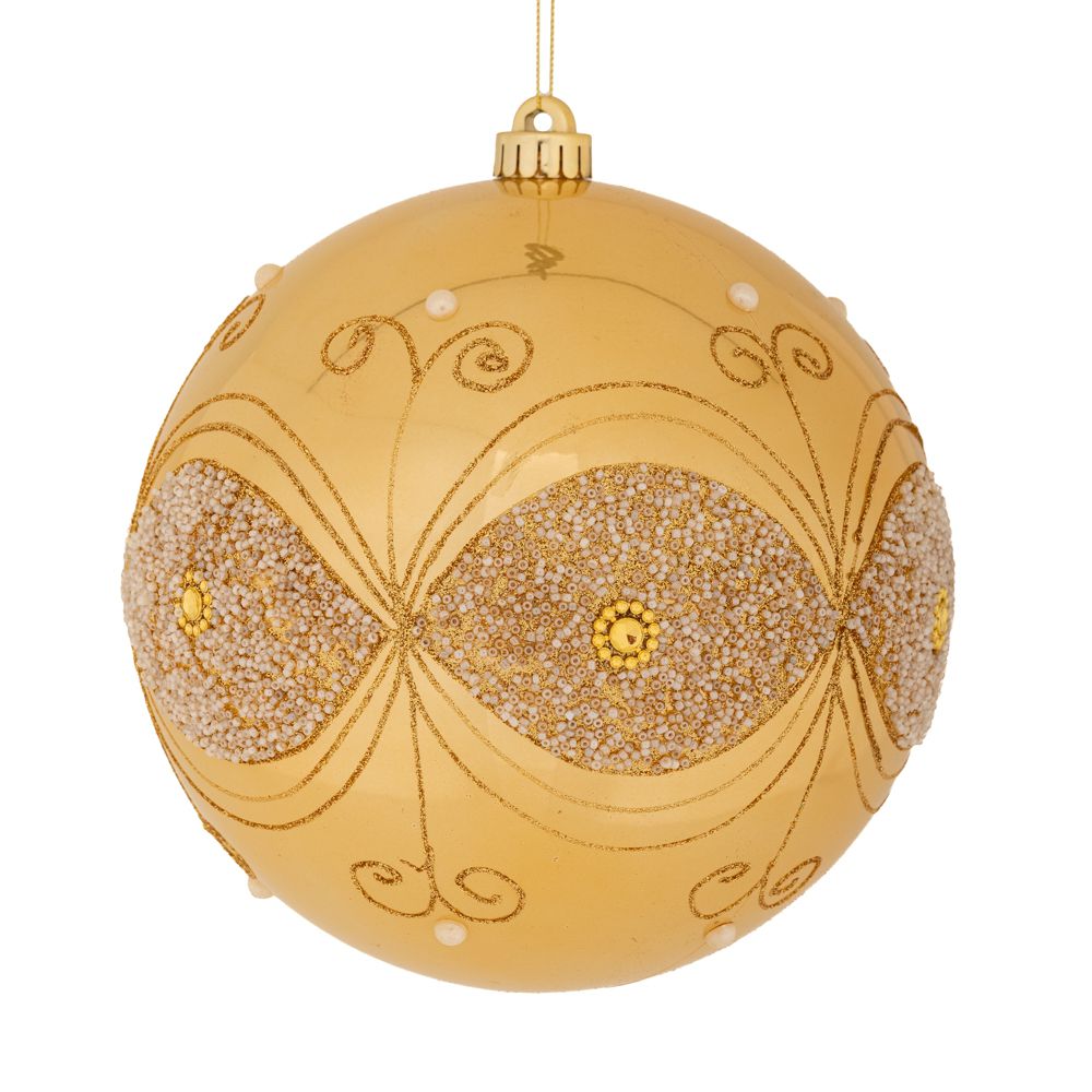 Χριστουγεννιάτικη Μπάλα Πλαστική Περλέ Χρυσή 20εκ. ilia