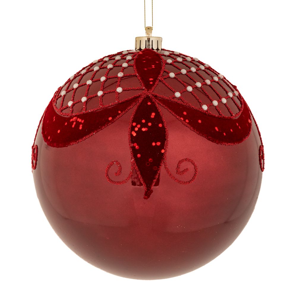 Iliadis - ΣΗΜΑΝΤΙΚΟ: Σε περίπτωση διαφοράς τιμής από το κατάστημα ισχύει παντα και μόνο η τιμή του καταστήματος Χριστουγεννιάτικη Μπάλα Πλαστική Περλέ Μπορντώ 20εκ. il