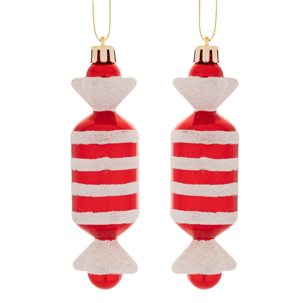 Χριστουγεννιάτικα είδη 24home - ΣΗΜΑΝΤΙΚΟ: Σε περίπτωση διαφοράς τιμής από το κατάστημα ισχύει παντα και μόνο η τιμή του καταστήματος Σετ 2τμχ Χριστουγεννιάτικη Καραμέλα Κρεμαστή Πλαστική Κ