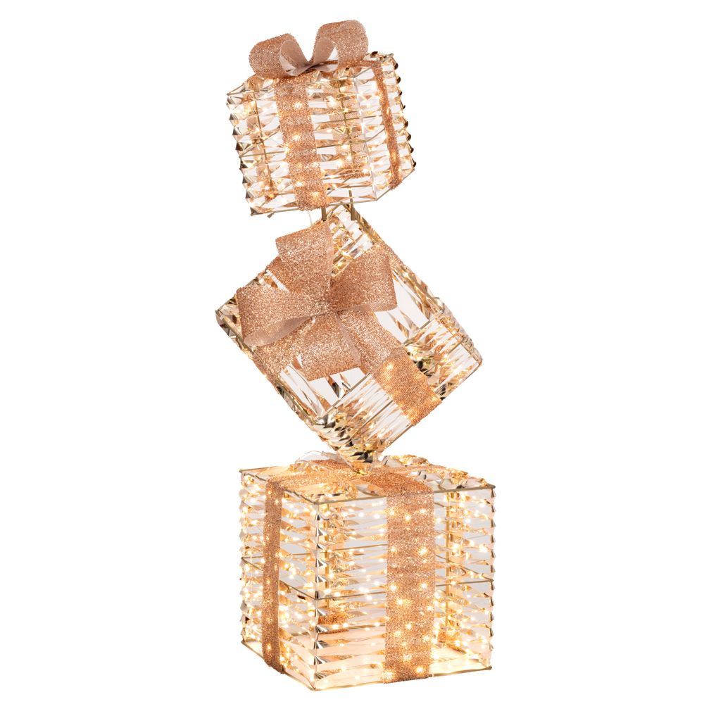 Iliadis - ΣΗΜΑΝΤΙΚΟ: Σε περίπτωση διαφοράς τιμής από το κατάστημα ισχύει παντα και μόνο η τιμή του καταστήματος Χριστουγεννιάτικη Φωτιζόμενη Στήλη Χρυσή Δώρων 50x50x15