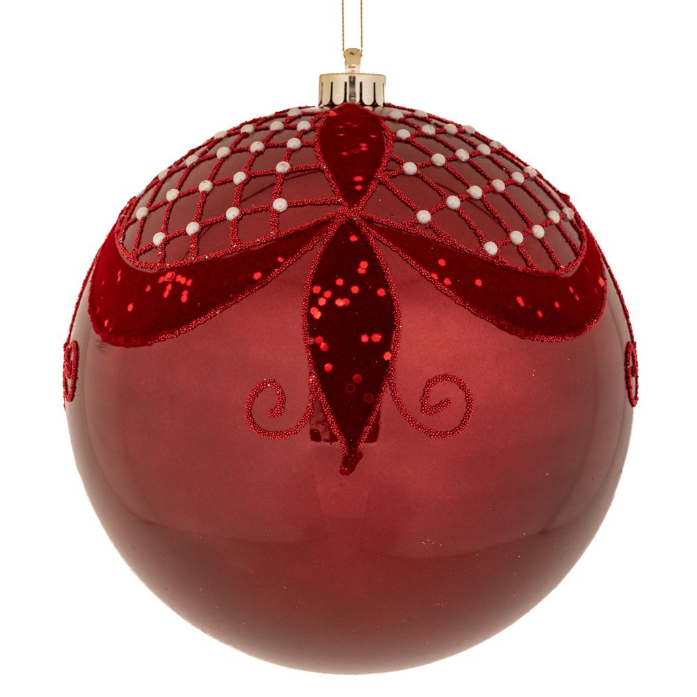 Iliadis - ΣΗΜΑΝΤΙΚΟ: Σε περίπτωση διαφοράς τιμής από το κατάστημα ισχύει παντα και μόνο η τιμή του καταστήματος Χριστουγεννιάτικη Μπάλα Πλαστική Περλέ Μπορντώ 25εκ. il