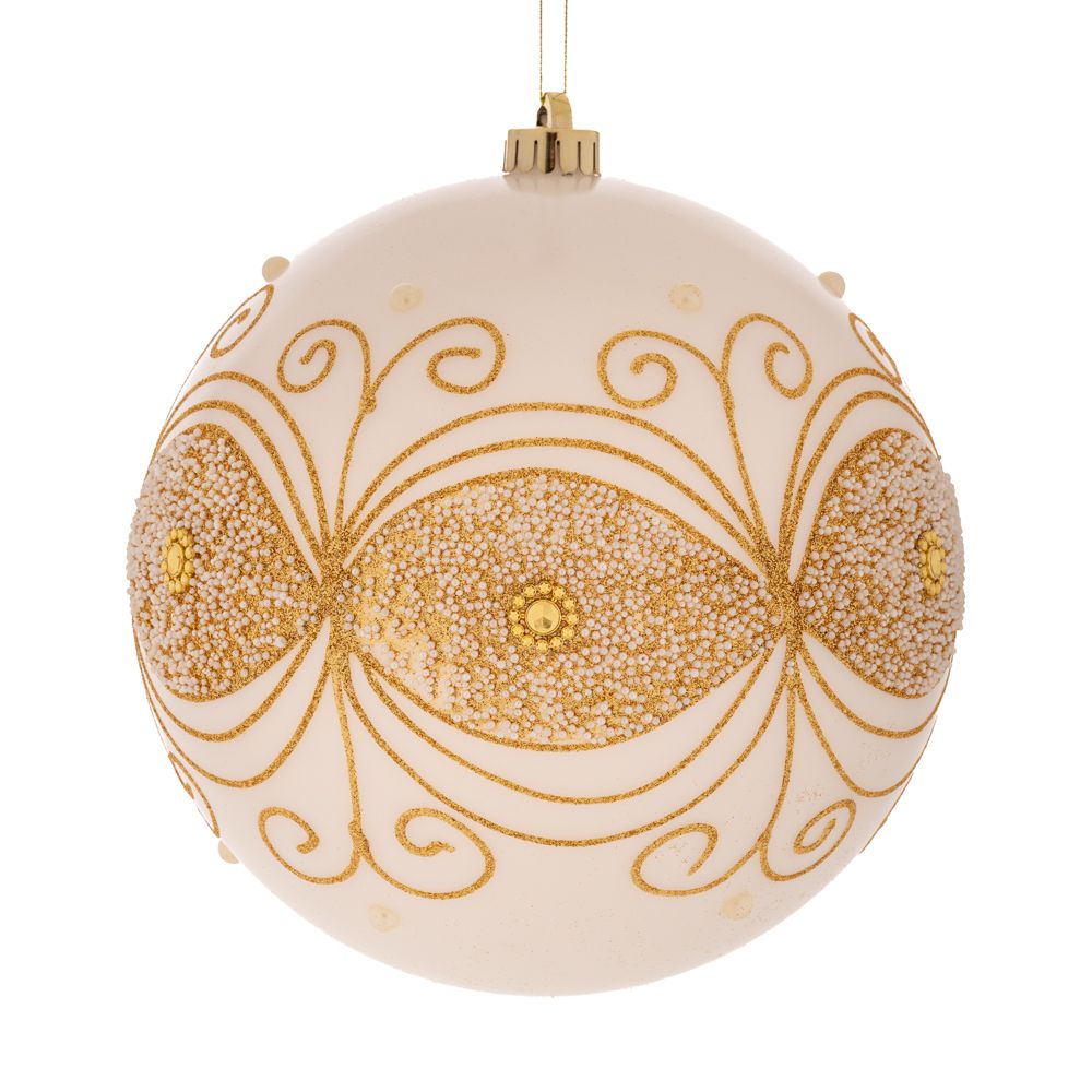 Iliadis - ΣΗΜΑΝΤΙΚΟ: Σε περίπτωση διαφοράς τιμής από το κατάστημα ισχύει παντα και μόνο η τιμή του καταστήματος Χριστουγεννιάτικη Μπάλα Πλαστική Περλέ Λευκή 15εκ. ilia