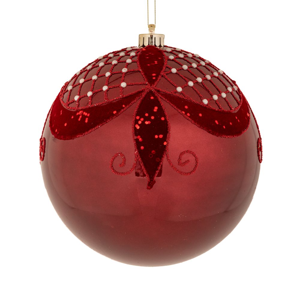 Χριστουγεννιάτικα είδη 24home - ΣΗΜΑΝΤΙΚΟ: Σε περίπτωση διαφοράς τιμής από το κατάστημα ισχύει παντα και μόνο η τιμή του καταστήματος Χριστουγεννιάτικη Μπάλα Πλαστική Περλέ Μπορντώ 15εκ. il