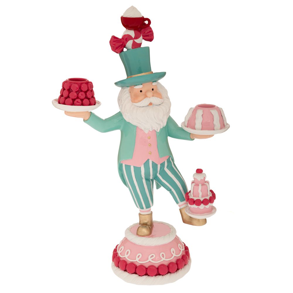 Iliadis Χριστουγεννιάτικος Διακοσμητικός Άγιος Βασίλης Polyresin Ροζ-Σιέλ 22x12,5x35,5εκ. iliadis 91166 (Υλικό: Polyresin, Χρώμα: Ροζ) - Iliadis - il_91166