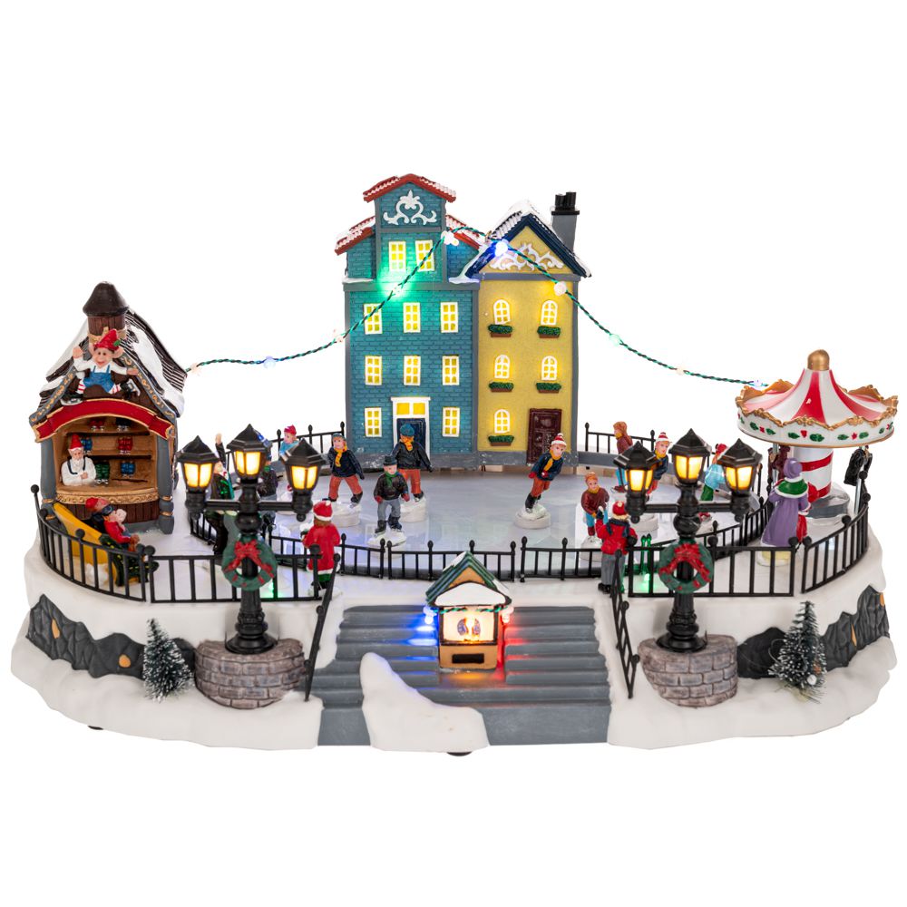 Χριστουγεννιάτικη Παράσταση Polyresin-Πλαστικό Με Φως-Μ