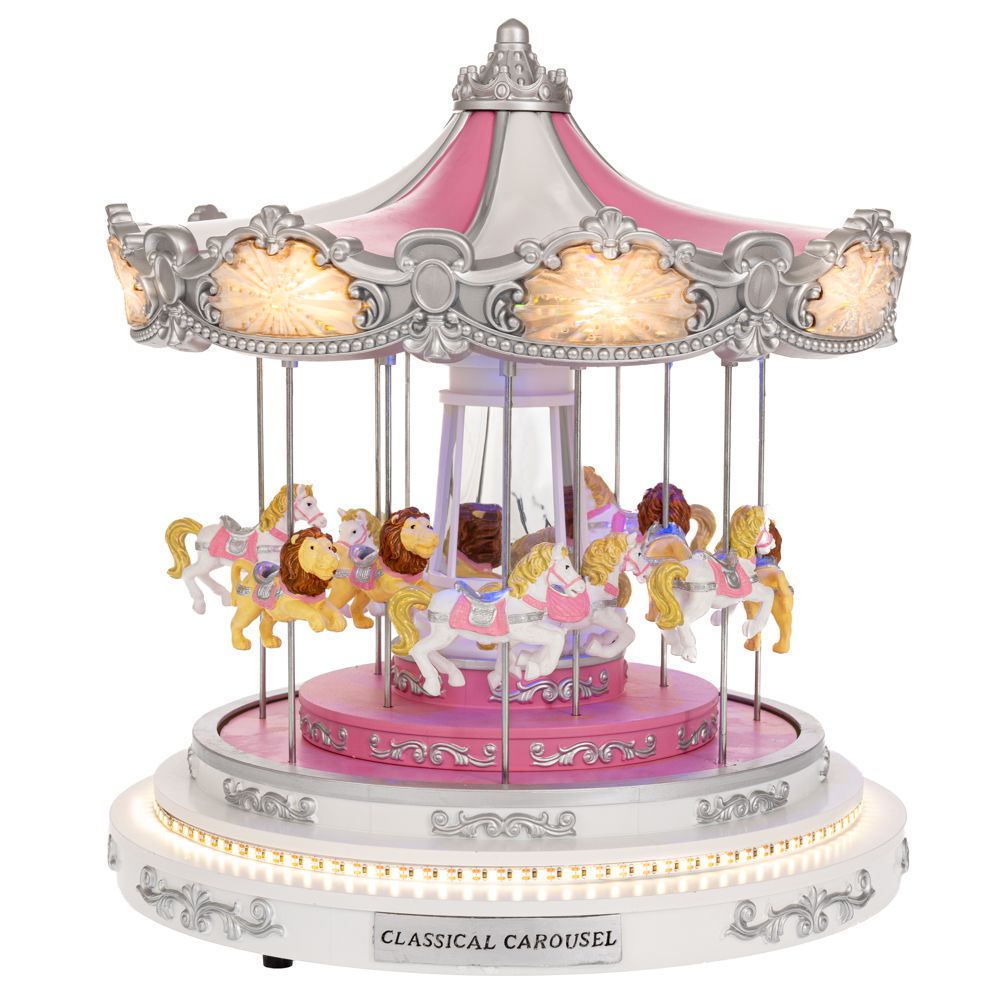 Χριστουγεννιάτικο Καρουζέλ Polyresin-Πλαστικό Με Φως-Μουσική & Κίνηση 30x30x36εκ. iliadis 90759 (Υλικό: Πλαστικό, Χρώμα: Λευκό) - Iliadis - il_90759