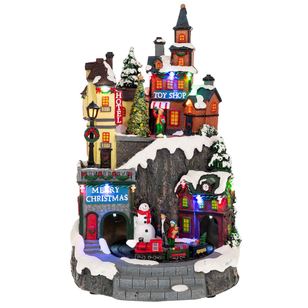 Χριστουγεννιάτικη Παράσταση Polyresin-Πλαστικό Με Φως-Μ