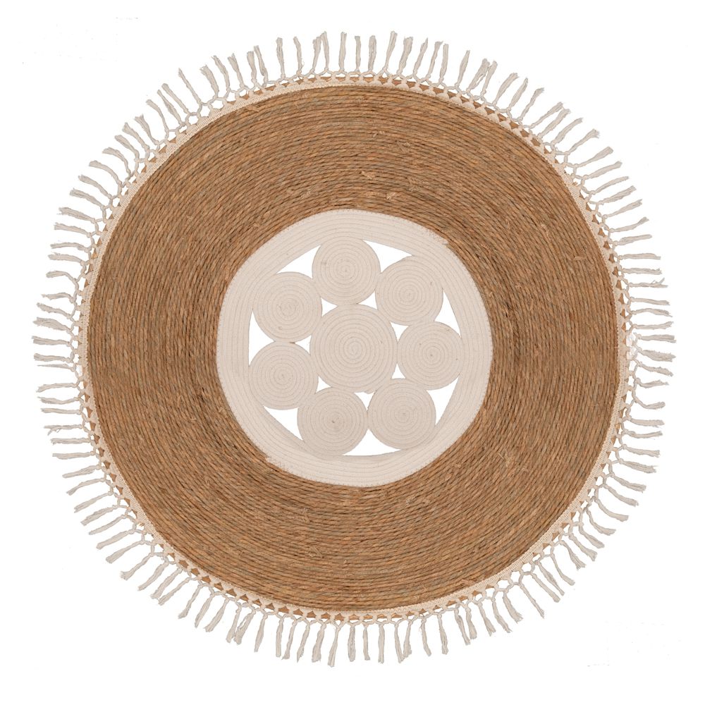 Χαλί Jute-Βαμβακερό Boho Στρογγυλό 100εκ. Καφέ Natural-