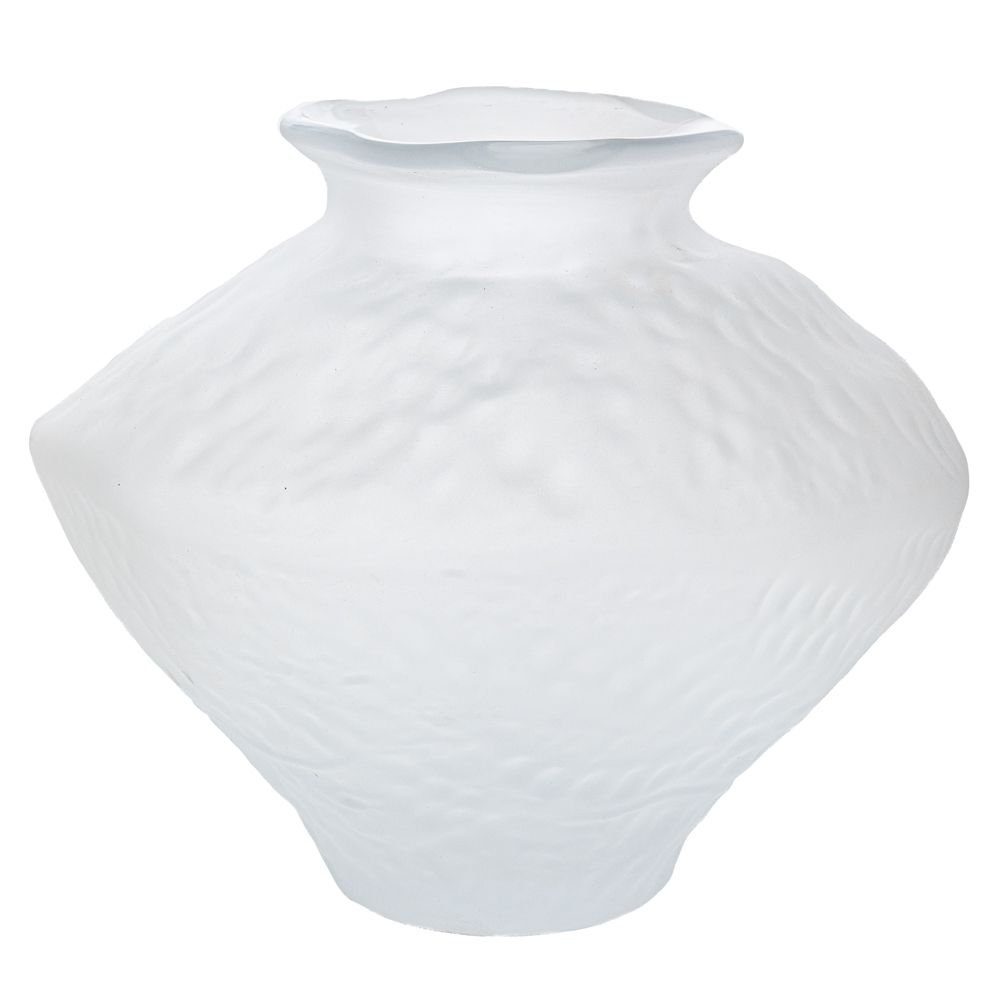 Βάζο Γυάλινο Λευκό Matte 30x25εκ. iliadis 91649 (Υλικό: Γυαλί, Χρώμα: Λευκό) - Iliadis - il_91649