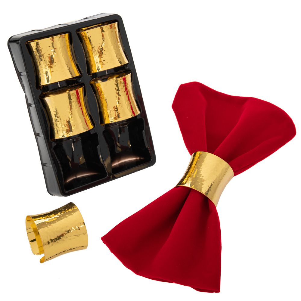 Διακοσμητικά και αξεσουαρ κουζίνας 24home - ΣΗΜΑΝΤΙΚΟ: Σε περίπτωση διαφοράς τιμής από το κατάστημα ισχύει παντα και μόνο η τιμή του καταστήματος Δαχτυλίδι Πετσέτας Σετ 6τμχ Μεταλλικό Χρυσό 4,5x4εκ. il