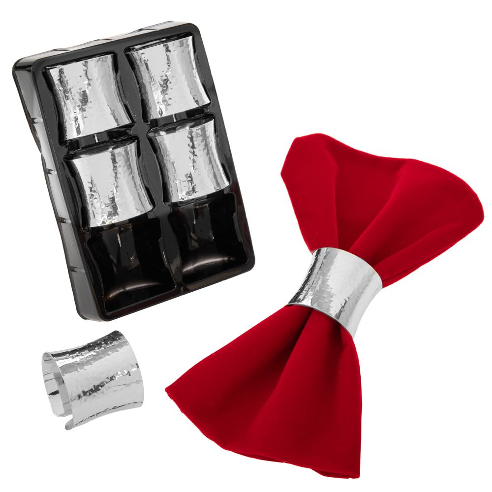 Διακοσμητικά και αξεσουαρ κουζίνας 24home - ΣΗΜΑΝΤΙΚΟ: Σε περίπτωση διαφοράς τιμής από το κατάστημα ισχύει παντα και μόνο η τιμή του καταστήματος Δαχτυλίδι Πετσέτας Σετ 6τμχ Μεταλλικό Ασημί 4,5x4εκ. il