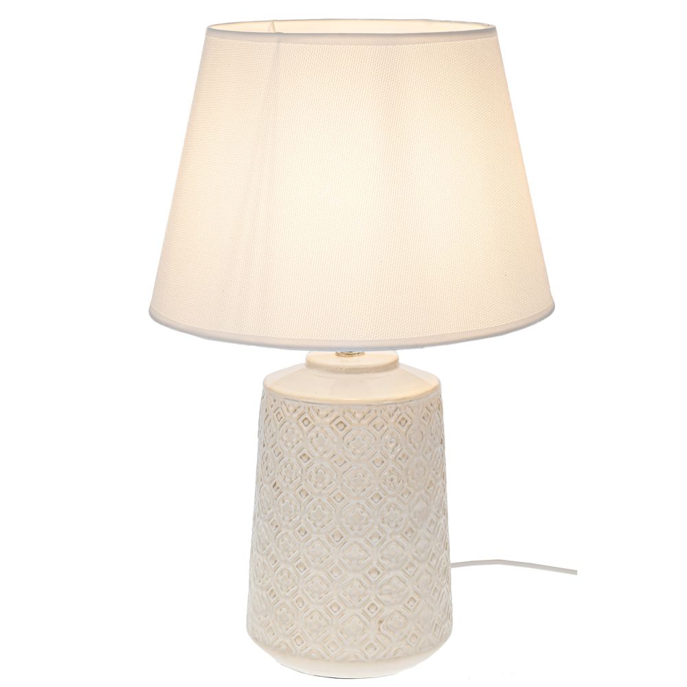 Φωτιστικό Επιτραπέζιο Με Κρεμ Κεραμική Βάση Και Κρεμ Καπέλο 60εκ. iliadis 91581 (Υλικό: Κεραμικό, Χρώμα: Κρεμ) - Iliadis - il_91581