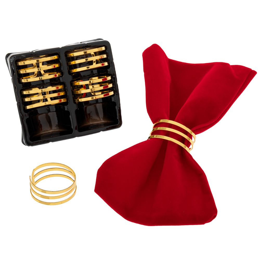 Σετ 6τμχ Δαχτυλίδι Πετσέτας Μεταλλικό Χρυσό iliadis 91831 (Υλικό: Μεταλλικό, Χρώμα: Χρυσό ) - Iliadis - il_91831