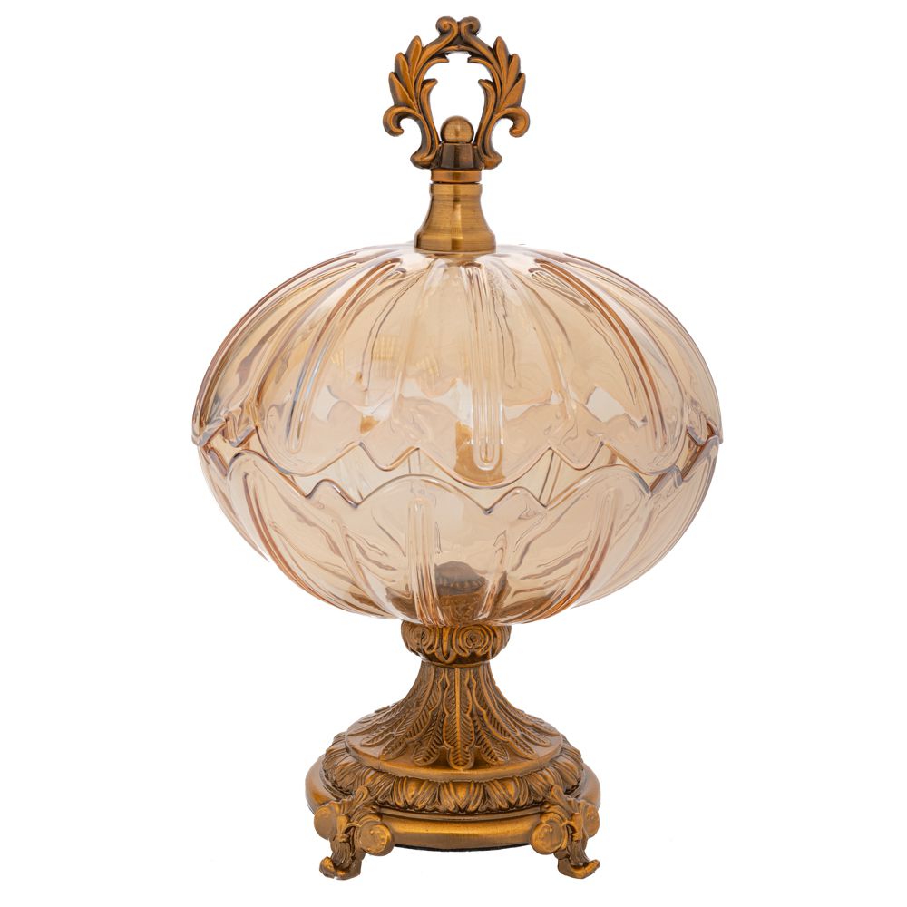 Φοντανιέρα Γυάλινη-Μεταλλική Μελί-Χρυσή Φ20x28εκ. iliad