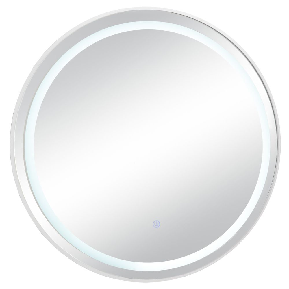 Iliadis Καθρέπτης Τοίχου Μεταλλικός Με Led Λευκός 70εκ. iliadis 91470 (Υλικό: Μεταλλικό, Χρώμα: Λευκό) - Iliadis - il_91470