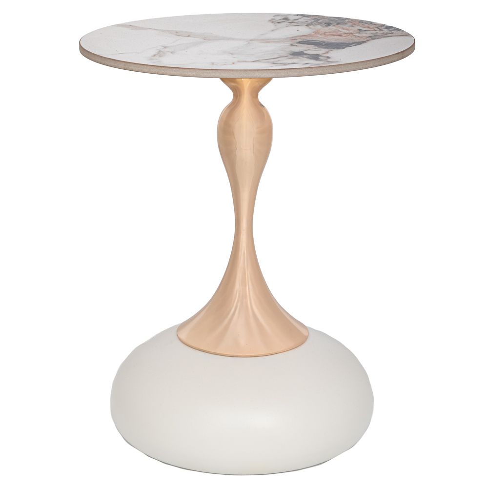 Τραπεζάκι Μεταλλικό Κρεμ Με Χρυσή Βάση Και Λευκή Κεραμική Επιφάνεια Φ42x52εκ. iliadis 91728 (Υλικό: Μεταλλικό, Χρώμα: Λευκό) - Iliadis - il_91728