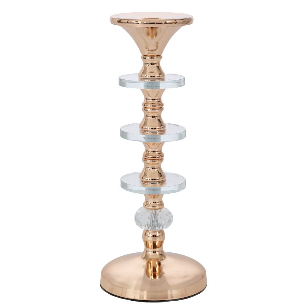 Iliadis - ΣΗΜΑΝΤΙΚΟ: Σε περίπτωση διαφοράς τιμής από το κατάστημα ισχύει παντα και μόνο η τιμή του καταστήματος Κηροπήγιο Μεταλλικό-Ακρυλικό Χρυσό 11x29εκ. iliadis 917