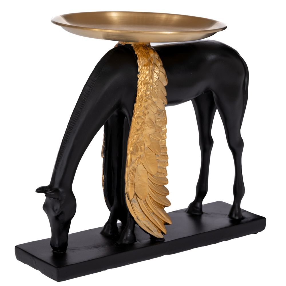 Διακοσμητικός Επιτραπέζιος Πήγασος Polyresin Με Δίσκο Χρυσός-Μαύρος 23x6x18εκ. iliadis 91756 (Υλικό: Polyresin, Χρώμα: Μαύρο) - Iliadis - il_91756