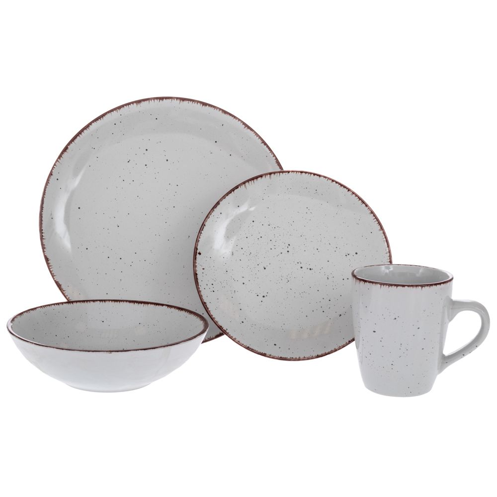 Υαλικά 24home - ΣΗΜΑΝΤΙΚΟ: Σε περίπτωση διαφοράς τιμής από το κατάστημα ισχύει παντα και μόνο η τιμή του καταστήματος Σετ 16τμχ Σερβίτσιο Φαγητού Με Κούπες Κεραμικό Γκρι-Καφ