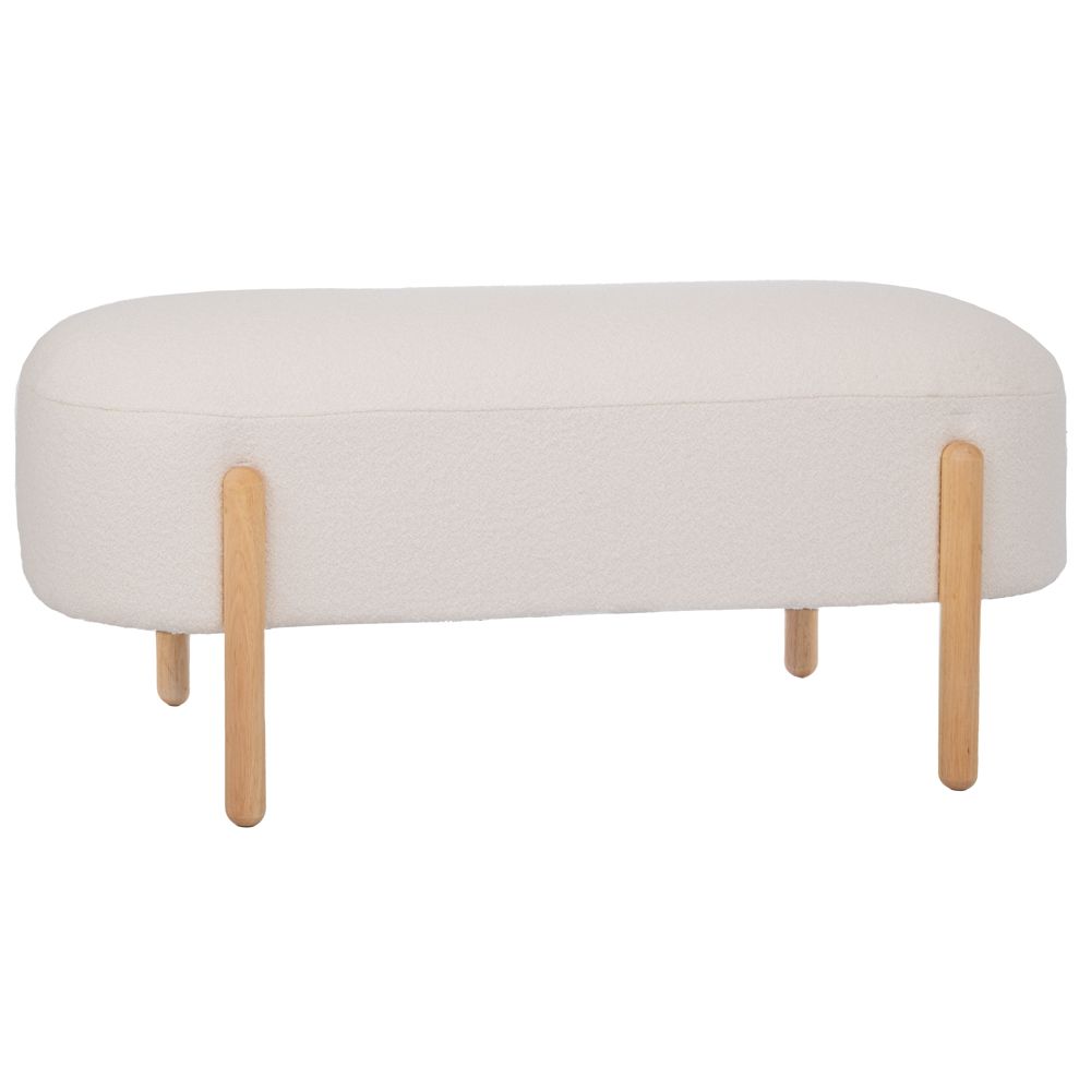 Σκαμπώ Υφασμάτινο-Ξύλινο Κρεμ-Καφέ 108x41x48εκ. iliadis