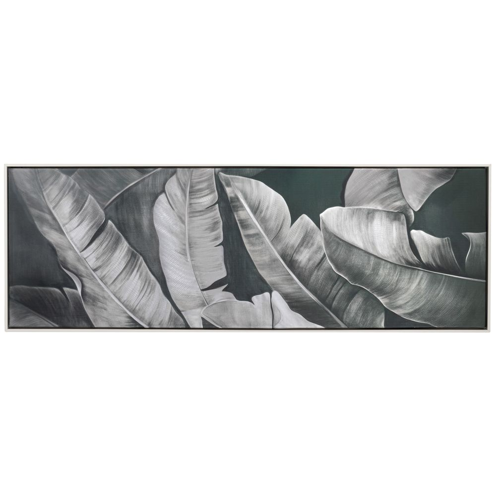 Iliadis Πίνακας Καμβάς Banana Leaves Με Λευκή Κορνίζα 40x120εκ. iliadis 92736 (Ύφασμα: Καμβάς, Χρώμα: Λευκό) - Iliadis - il_92736