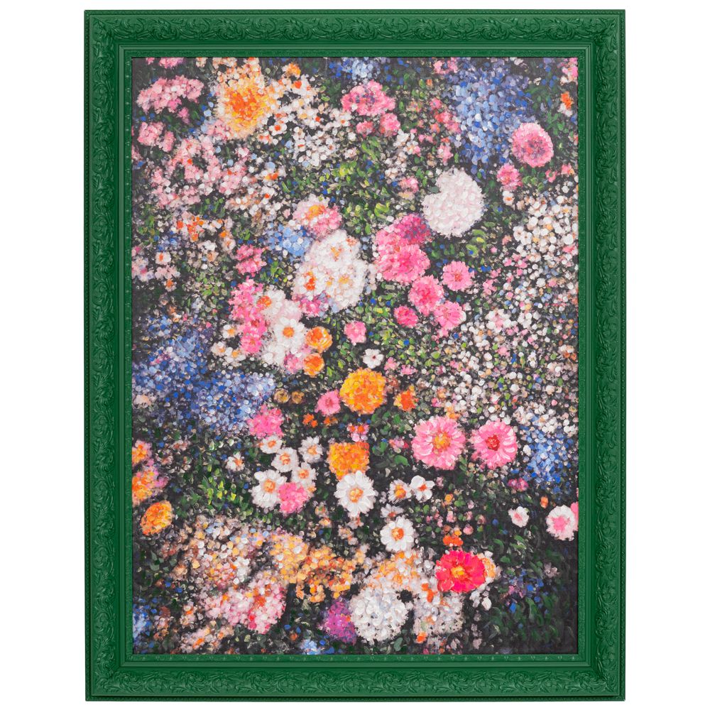 Iliadis Πίνακας Χειροποίητος Με Λουλούδια Σε Πράσινη Κορνίζα 107x139εκ. iliadis (Χρώμα: Πράσινο ) - Iliadis - il_92500