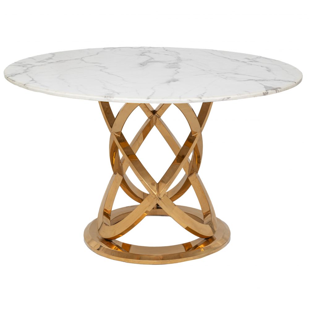 Iliadis Τραπέζι Μεταλλικό-Μαρμάρινο Χρυσό-Λευκό 130x75εκ. iliadis 91682 (Υλικό: Μεταλλικό, Χρώμα: Λευκό) - Iliadis - il_91682