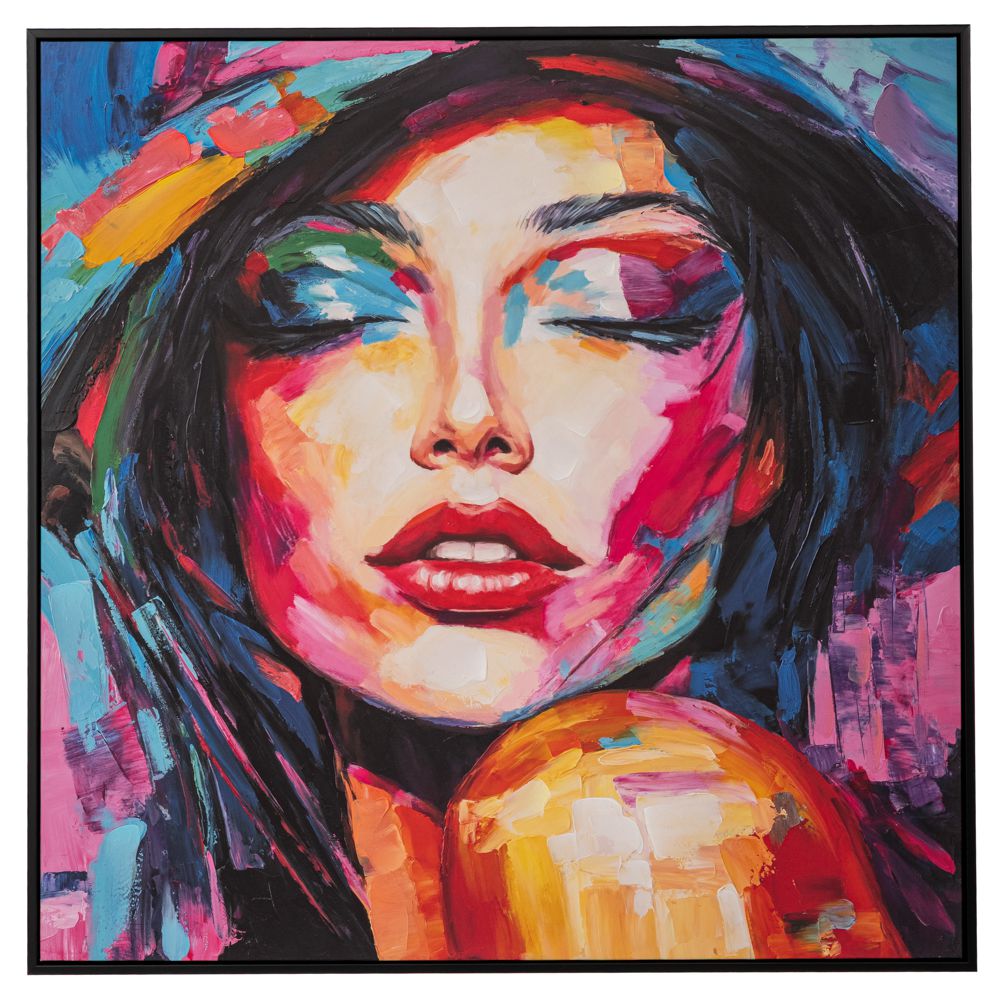 Πίνακας Καμβάς Με Γυναικεία Φιγούρα Σε Μαύρη Κορνίζα 80x80εκ. iliadis 92719 (Ύφασμα: Καμβάς, Χρώμα: Μαύρο) - Iliadis - il_92719