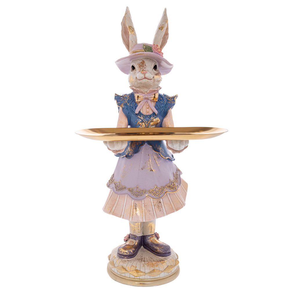 Διακοσμητική Λαγουδίνα Polyresin Με Χρυσό Δίσκο 30x25x59,5εκ. iliadis 92320 (Υλικό: Polyresin, Χρώμα: Μωβ) - Iliadis - il_92320