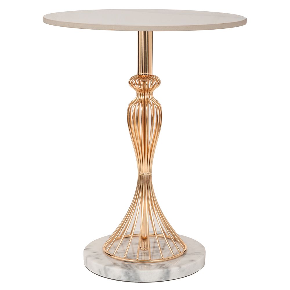 Τραπεζάκι Μεταλλικό Χρυσό Με Μαρμάρινη Βάση Και Κεραμική Επιφάνεια Φ39x50εκ. iliadis 91781 (Υλικό: Μεταλλικό, Χρώμα: Χρυσό ) - Iliadis - il_91781