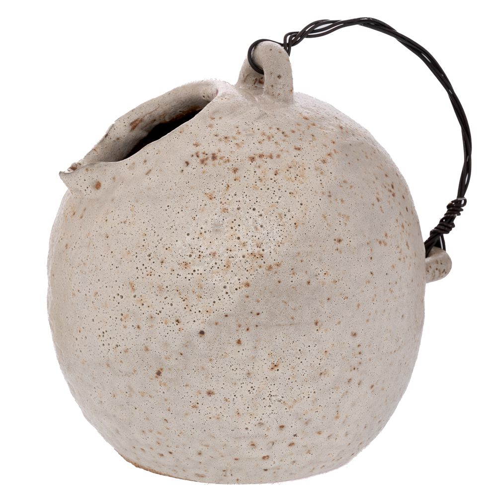 Βάζο-Κανάτα Κεραμικό Παλαιωμένο Γκρι Με Συρμάτινο Χερούλι 19x19x20εκ. iliadis 92115 (Υλικό: Κεραμικό, Χρώμα: Γκρι) - Iliadis - il_92115