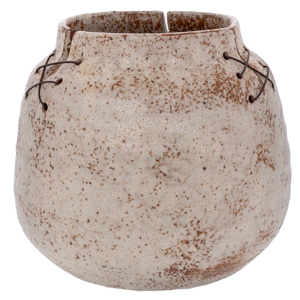 Κασπώ Παλαιωμένο Γκρι-Μπεζ Με Συρμάτινα Κορδόνια 24x24x20εκ. iliadis 92117 (Υλικό: Κεραμικό, Χρώμα: Γκρι) - Iliadis - il_92117