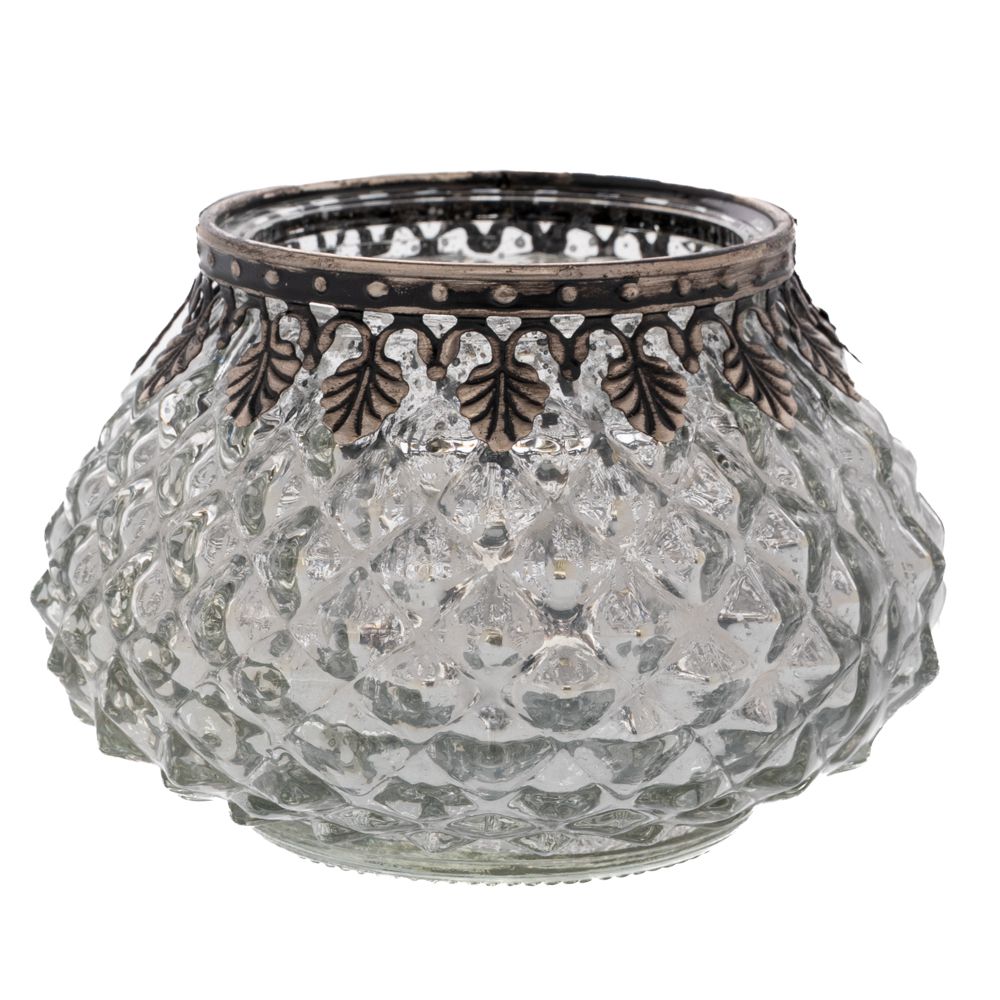 Κηροπήγιο Για Ρεσώ Γυάλινο-Μεταλλικό Διάφανο-Ασημί 11,5x8εκ. iliadis 92582 (Σετ 4 Τεμάχια) (Υλικό: Μεταλλικό, Χρώμα: Ασημί ) - Iliadis - il_92582