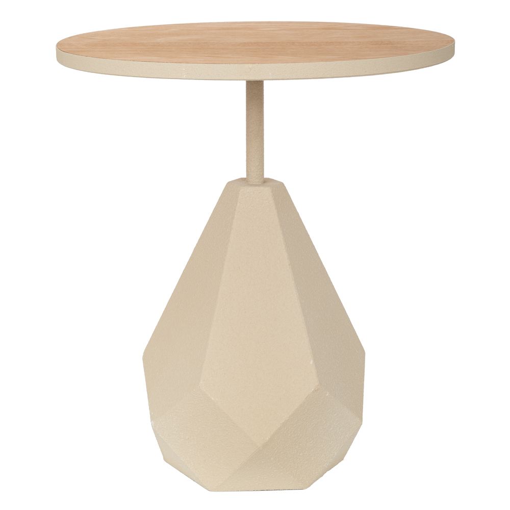 Τραπεζάκι Σαλονιού Μεταλλικό Με Ξύλινη Επιφάνεια Και Ακανόνιστη Βάση Κρεμ 50x50x56εκ. iliadis 92565 (Υλικό: Ξύλο, Χρώμα: Κρεμ) - Iliadis - il_92565